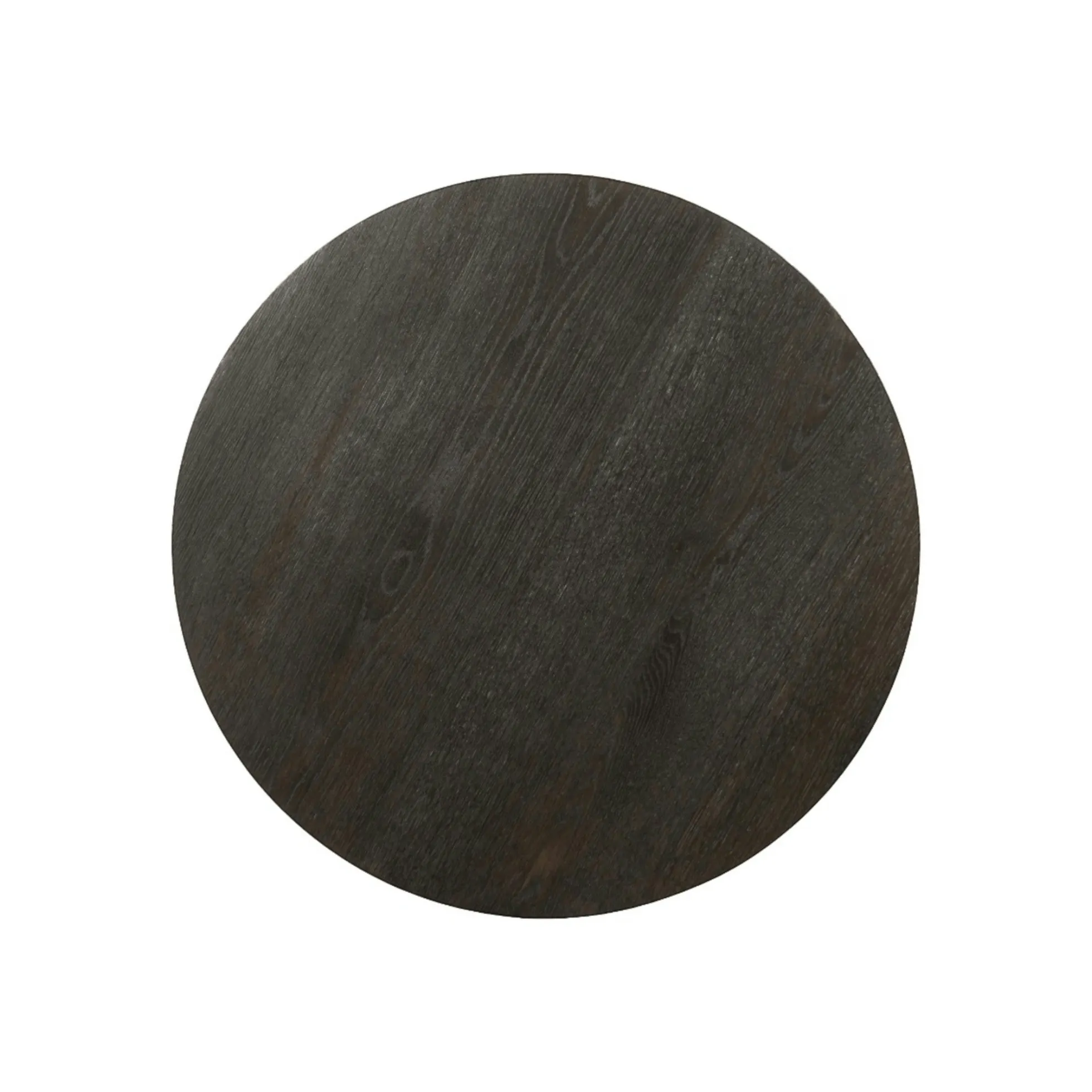Table basse ronde en chêne brun LOREN