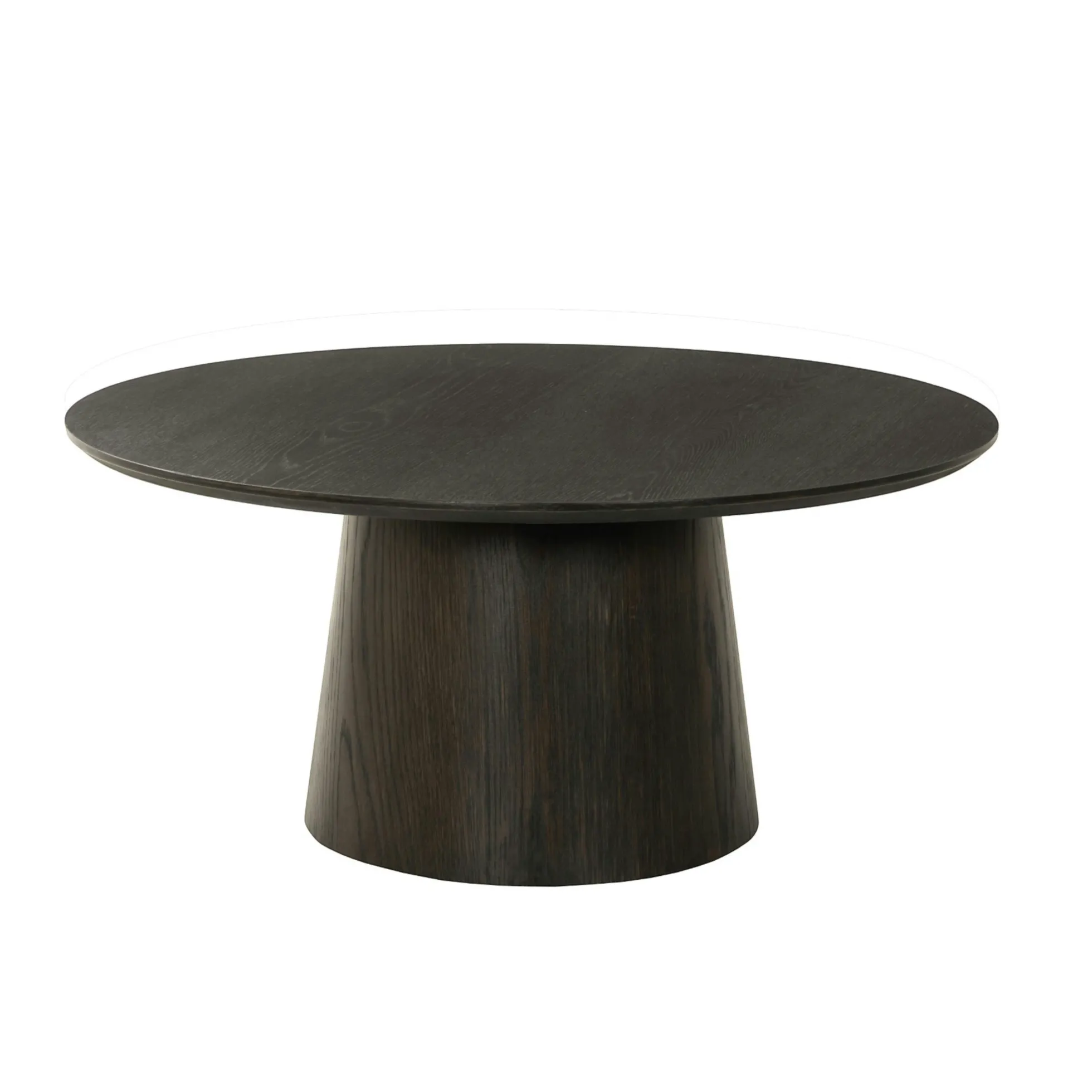 Table basse ronde en chêne brun LOREN
