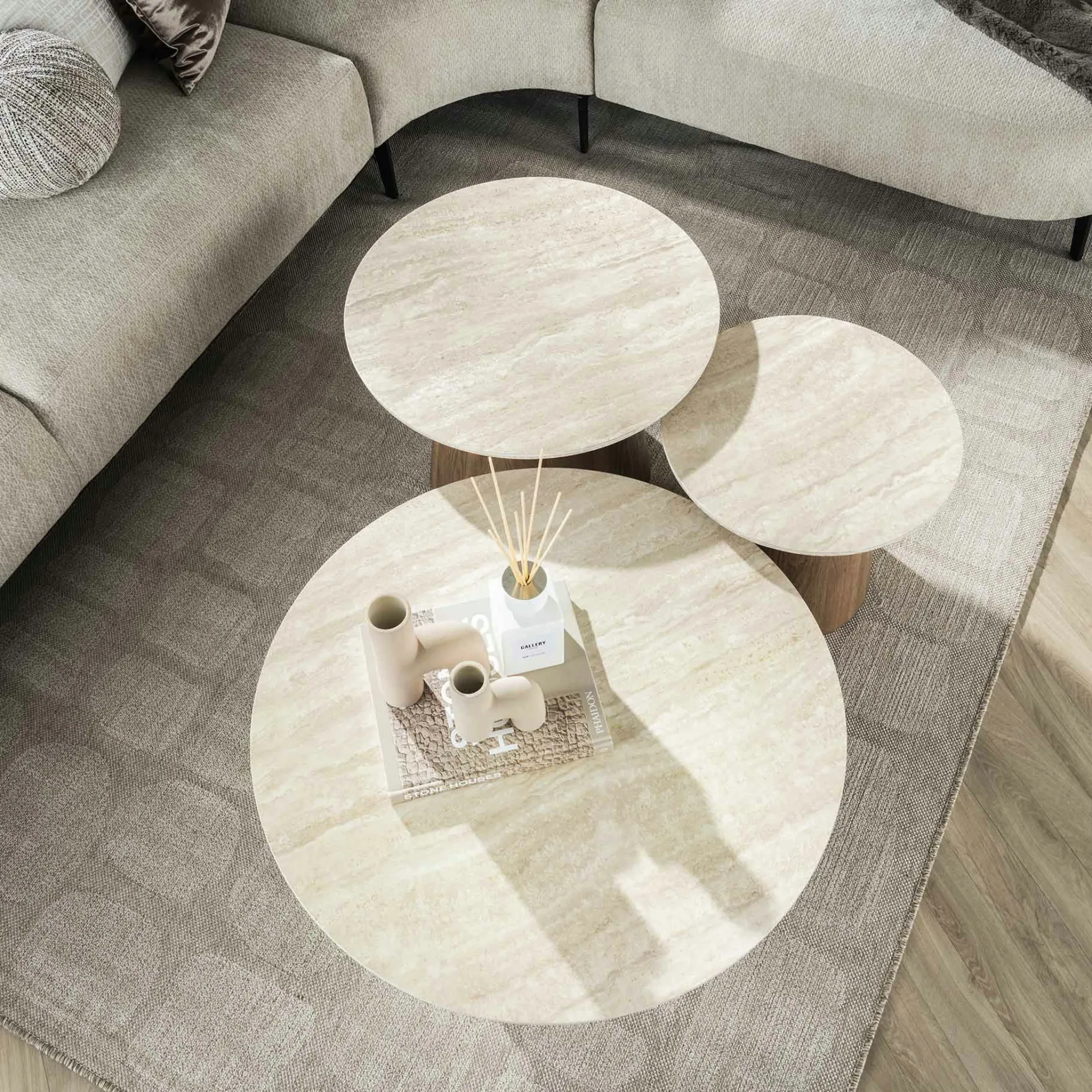Table basse ronde en céramique (set de 3) ASCOLI