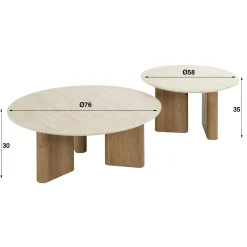 Table basse ronde en céramique (lot de 2) ASCOLI