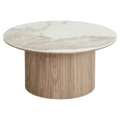 Table basse ronde en céramique effet marbre Ø80 cm PRATO