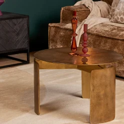 Table basse ronde en métal doréØ60 cm KANO