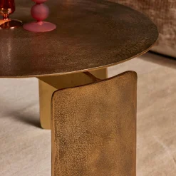 Table basse ronde en métal doréØ60 cm KANO