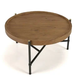 Table basse ronde en teck 56,5 cm SWING