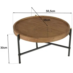 Table basse ronde en teck 56,5 cm SWING