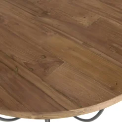 Table basse ronde en teck recyclé et métal D80cm SWING