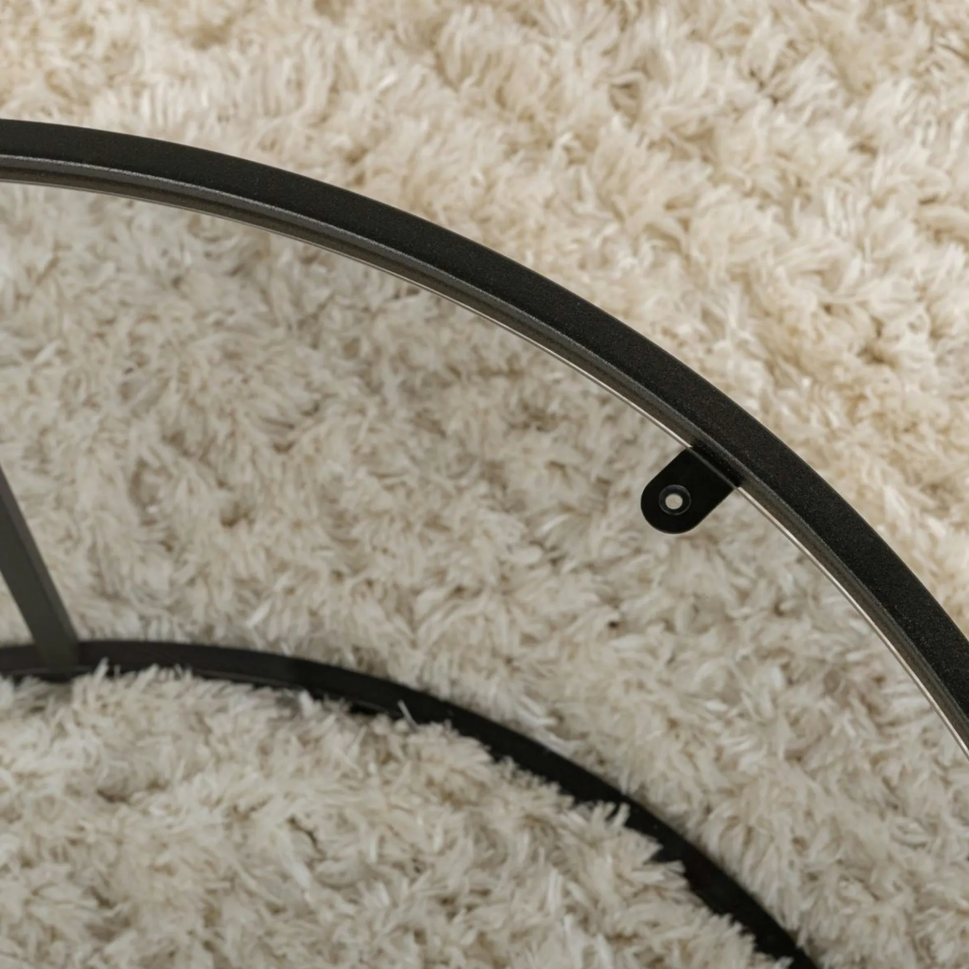 Table basse ronde en verre – cadre noir ⌀80 cm TULUM