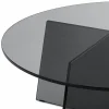 Table basse ronde en verre fumé noir VETRO