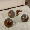 Table basse ronde en verre 3 pieds boule KOCHI