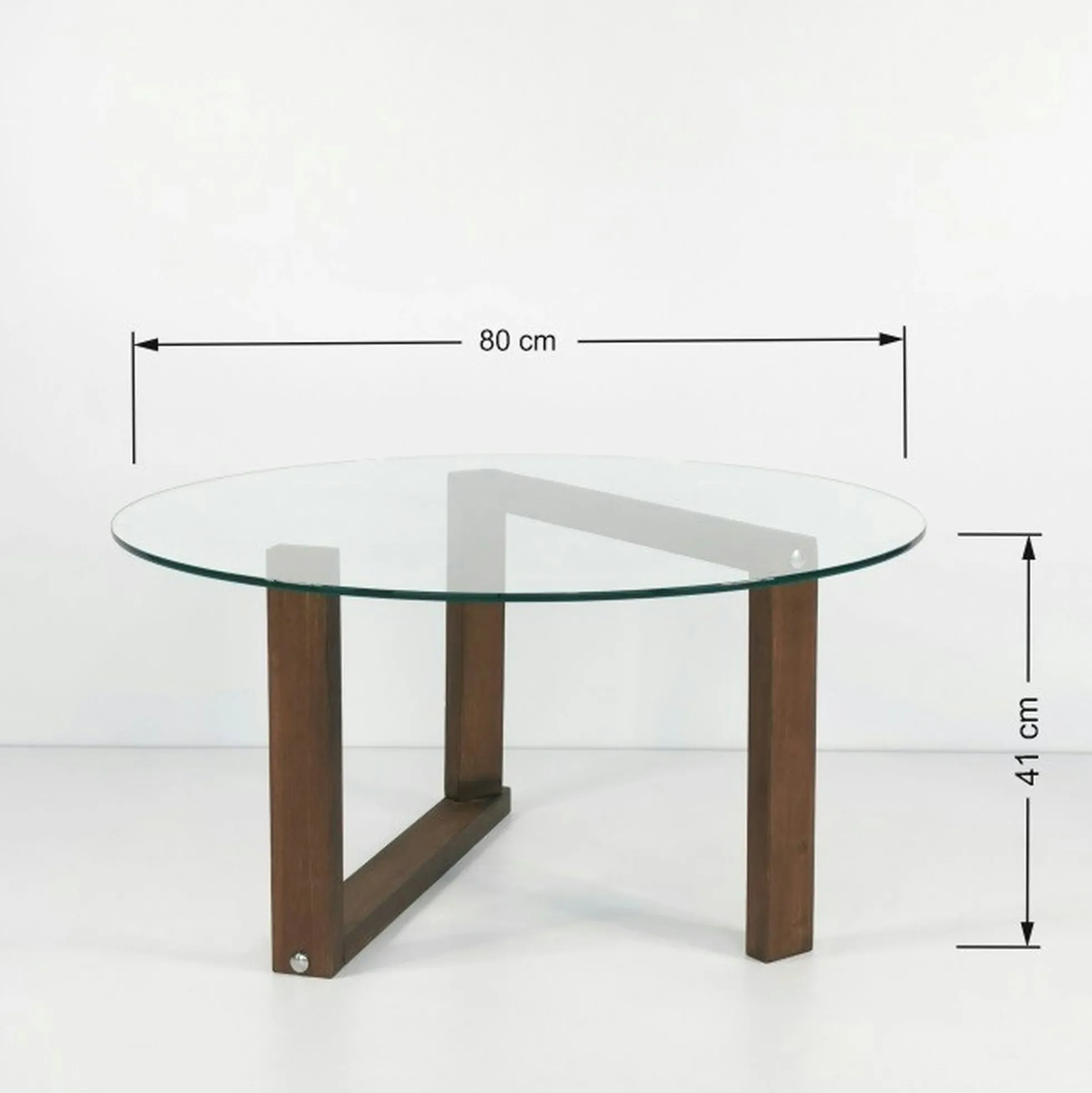 Table basse ronde en verre - pied labyrinthe ANZIO