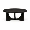 Table basse ronde noire à 3 pieds Ø80 cm ALMA