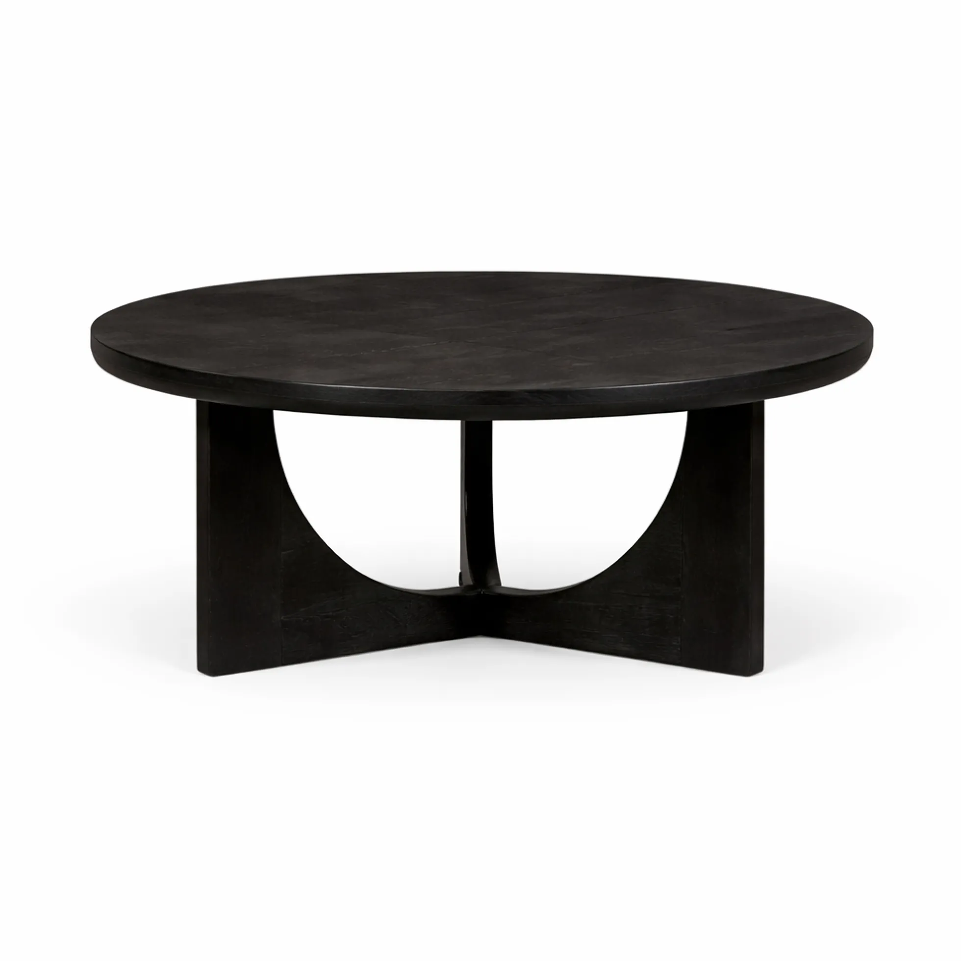 Table basse ronde noire à 3 pieds Ø80 cm ALMA