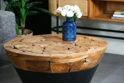 Table basse ronde racine de teck métal CANADA