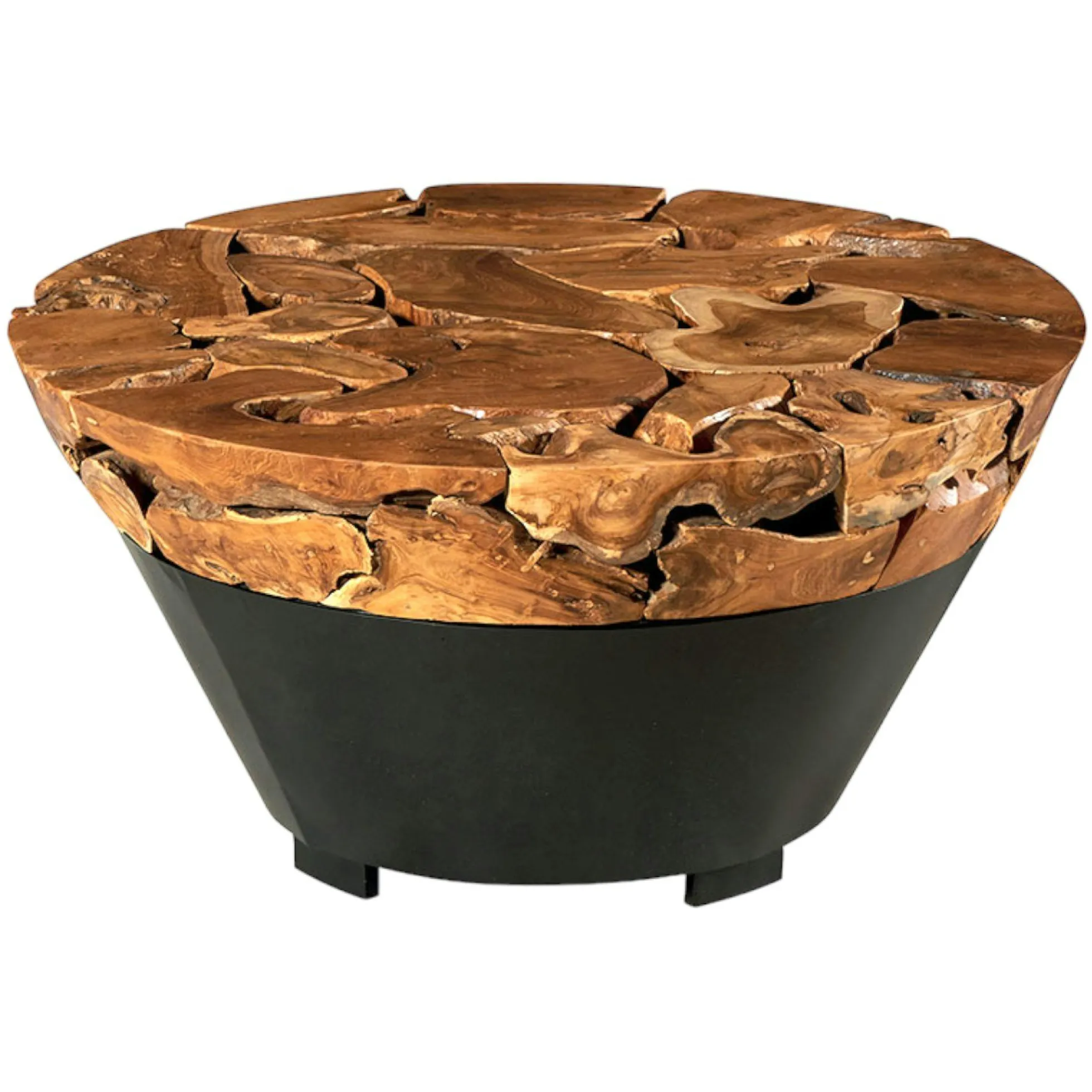 Table basse ronde racine de teck métal CANADA