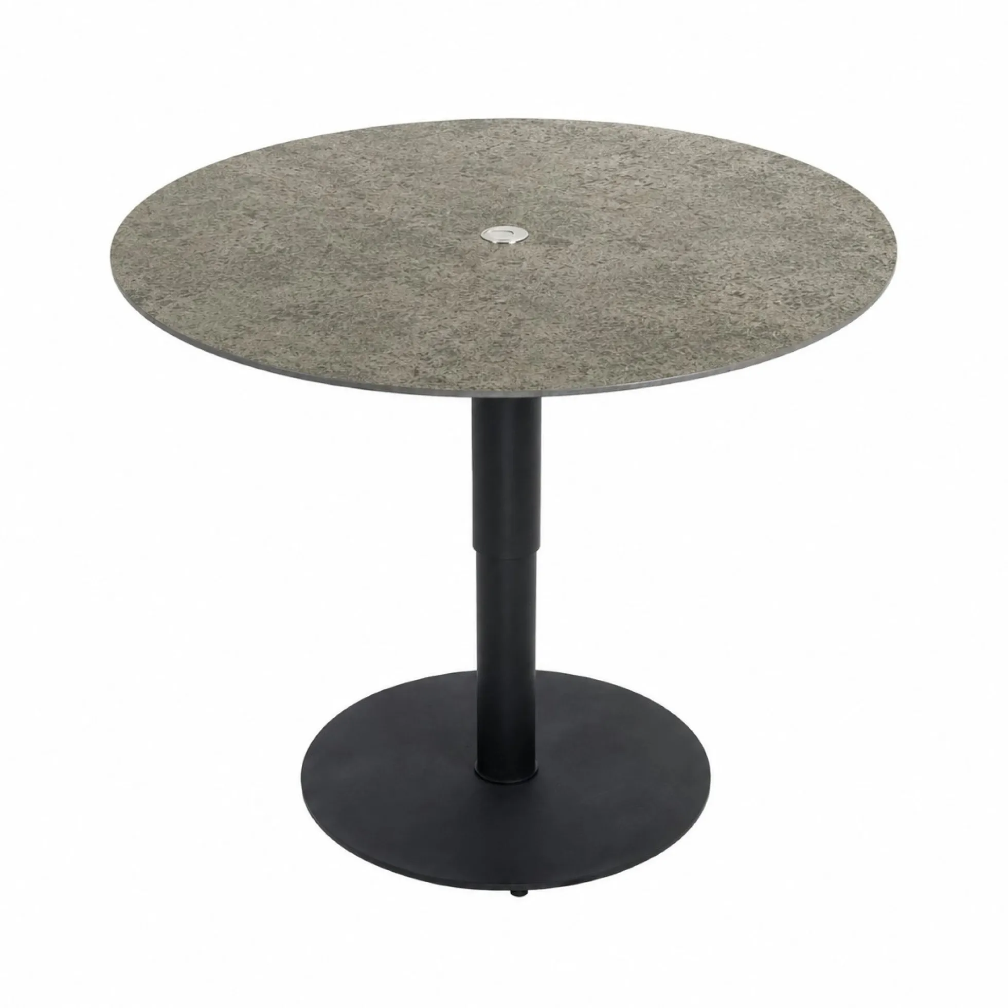 Table basse ronde relevable céramique effet métal LUGANO