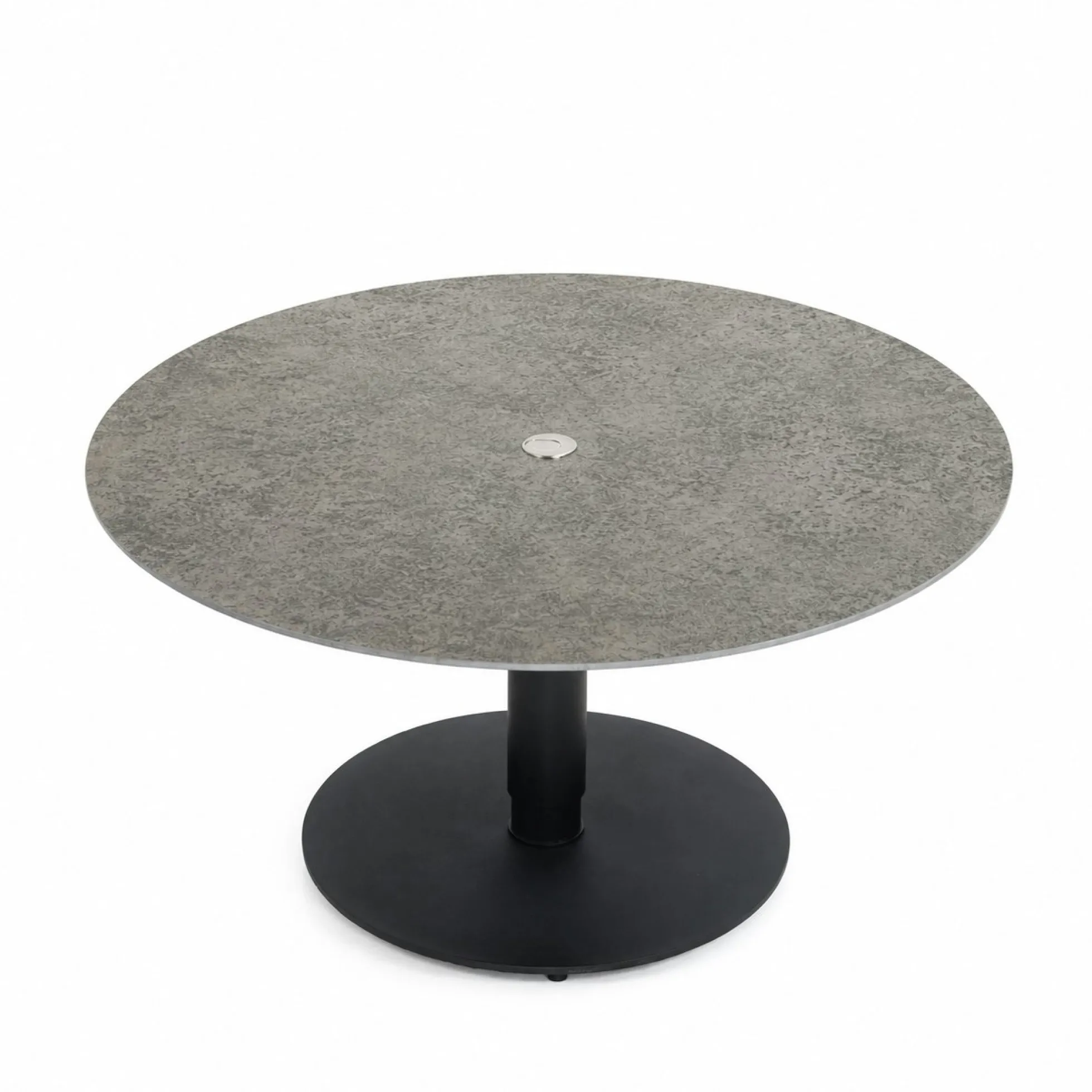 Table basse ronde relevable céramique effet métal LUGANO