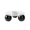 Table basse ronde verre ambré 3 pieds boule KOCHI