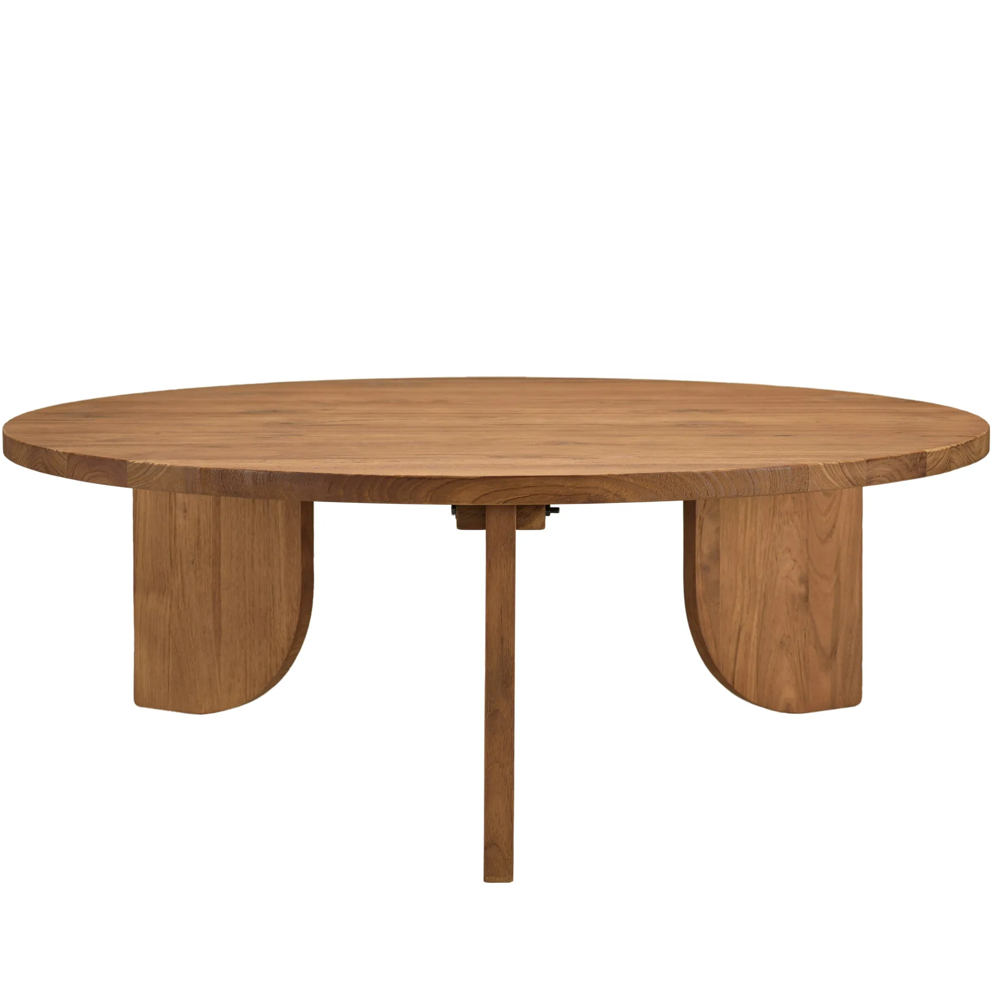 Table basse ronde 100x100cm en bois de teck recyclé SWING