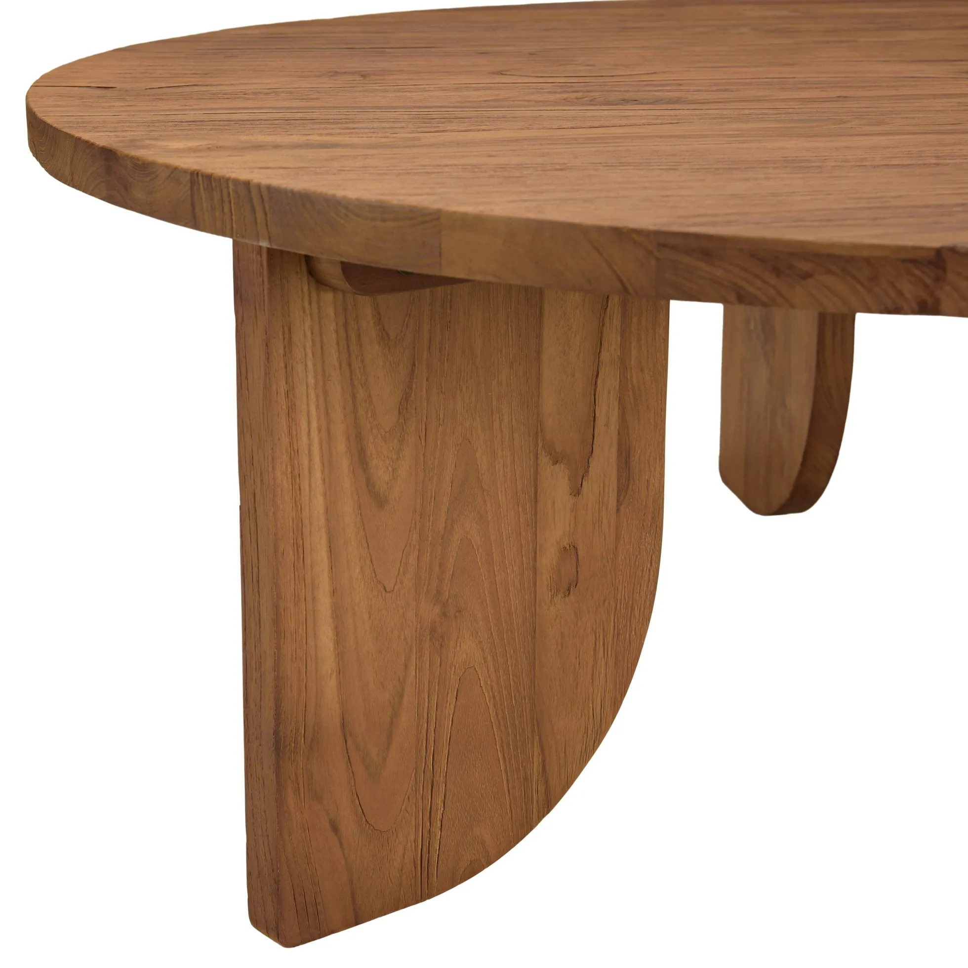 Table basse ronde 100x100cm en bois de teck recyclé SWING