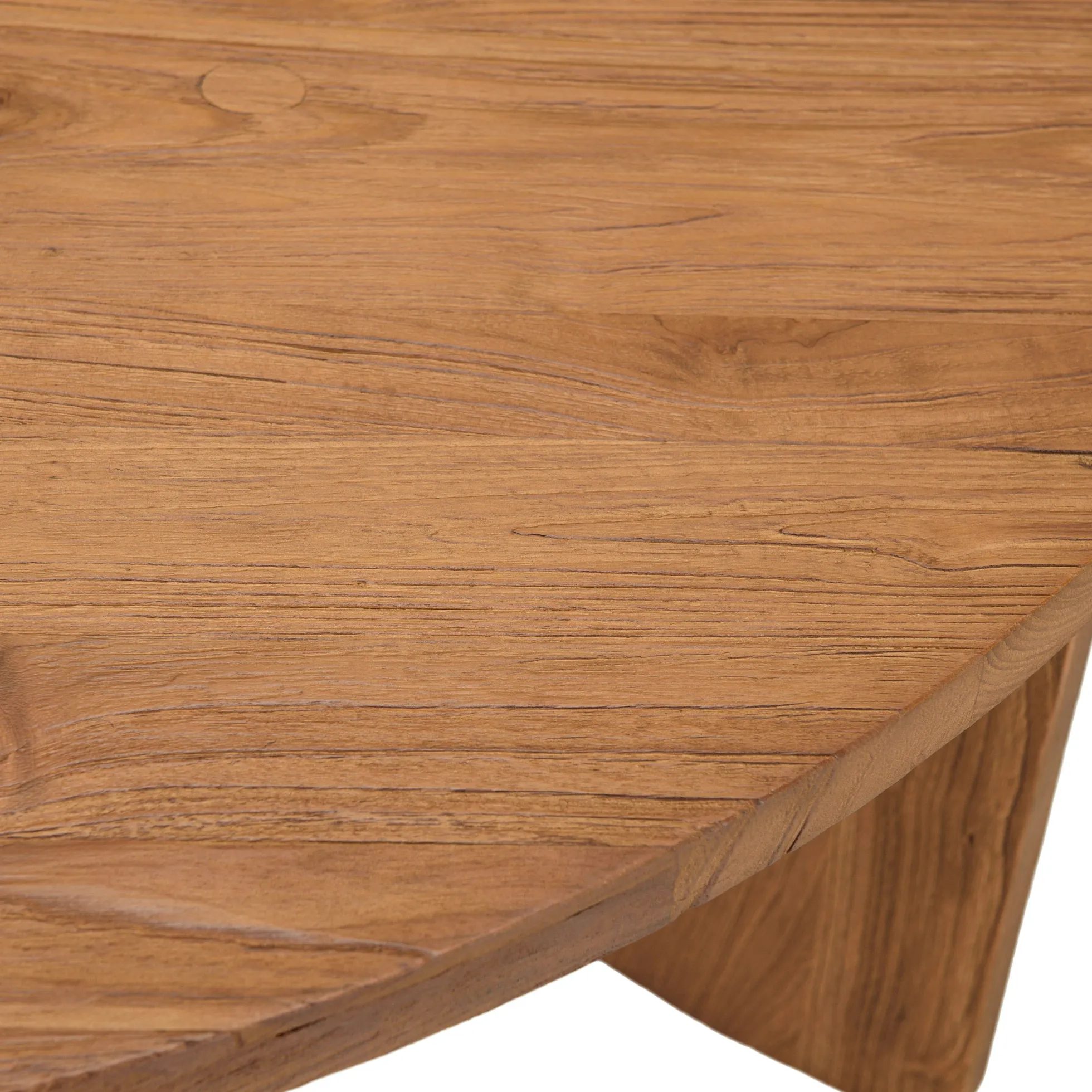 Table basse ronde 100x100cm en bois de teck recyclé SWING