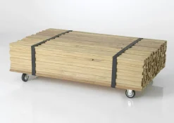 Table basse à roulettes en bois recyclé naturel 110x70x33cm
