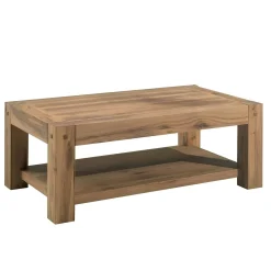 Table basse rustique double plateau FJORD