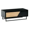 Table basse 1 tiroir bois noir et blanc ANINA