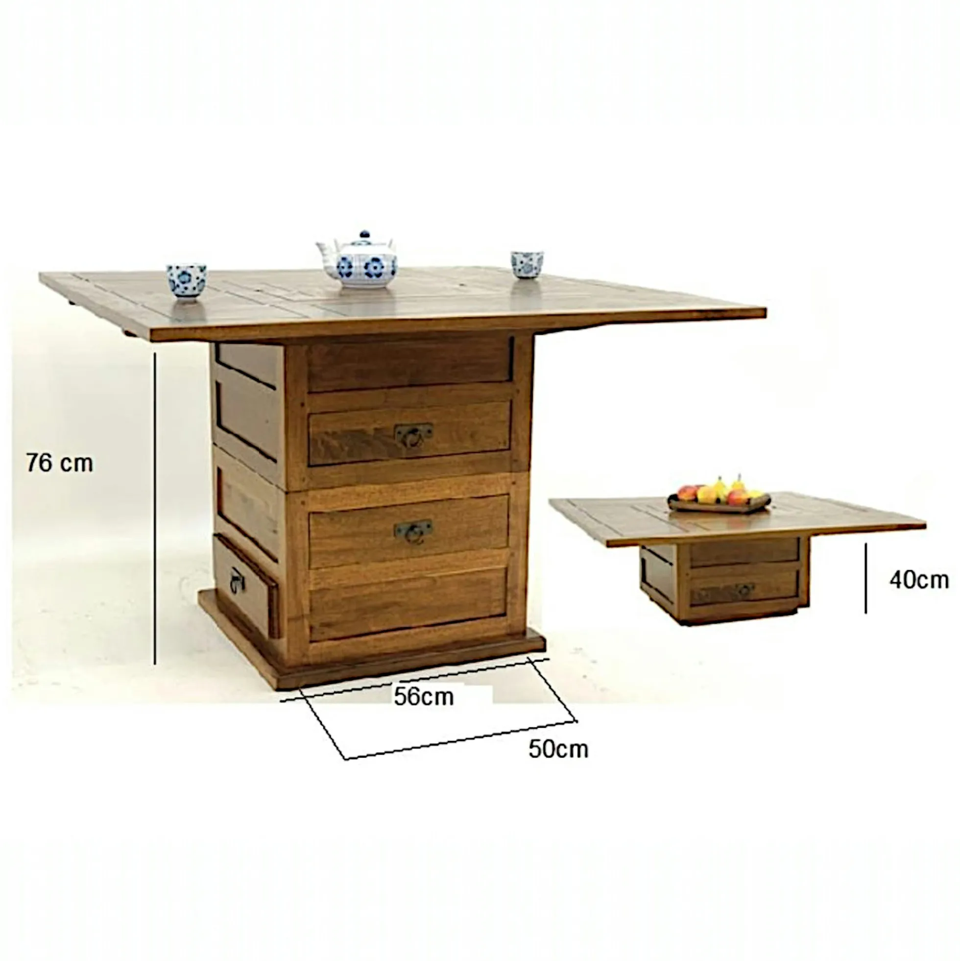 Table basse transformable en table à manger 110 MAORI