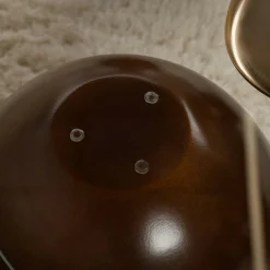 Table basse verre bords arrondis 4 pieds boule KOCHI