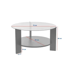 Table basse verre double plateau - effet chêne SALTA