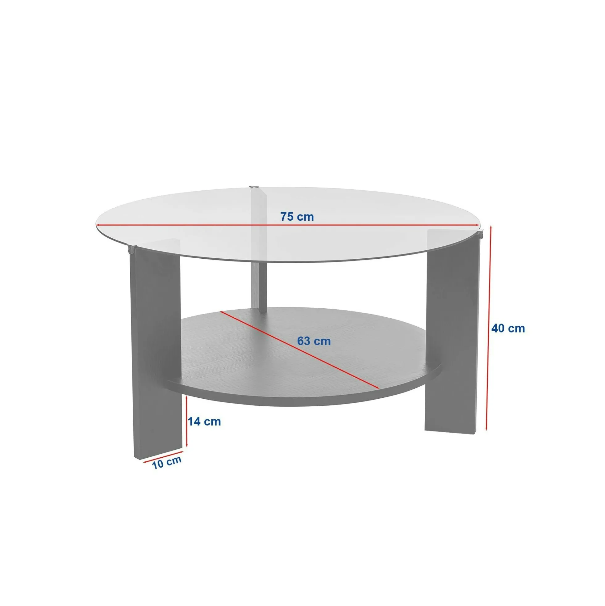 Table basse verre double plateau - effet travertin SALTA
