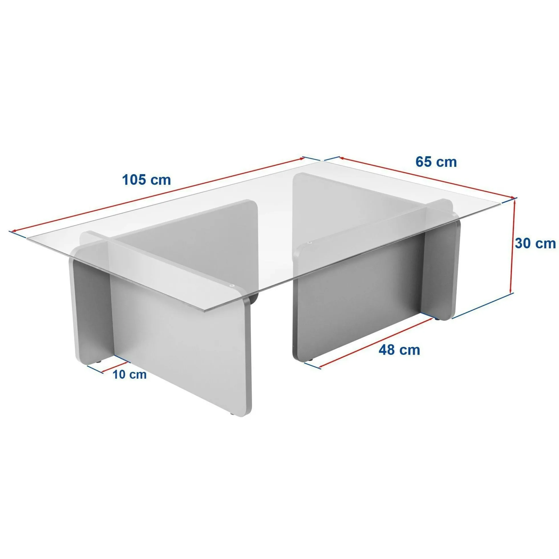 Table basse verre déstructurée – base effet travertin SALTA