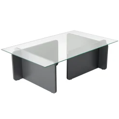Table basse verre déstructurée – base gris anthracite SALTA
