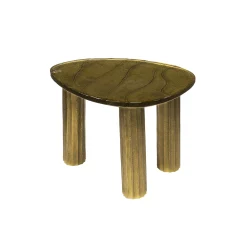Table basse verre – finition antique dorée, 35 cm LAGUNA