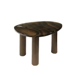 Table basse verre – finition cuivre antique, 40 cm LAGUNA