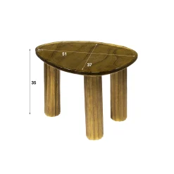 Table basse verre – finition cuivre antique, 35 cm LAGUNA