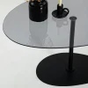 Table basse verre fumé, forme triangle organique TULUM