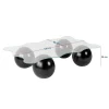 Table basse verre gris profil ondulé - 4 pieds noirs KOCHI