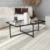Table basse verre & métal noir - design minimaliste TULUM