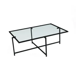 Table basse verre & métal noir - design minimaliste TULUM