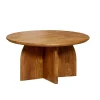 Table basse vintage en bois Ø70 cm CALDERA