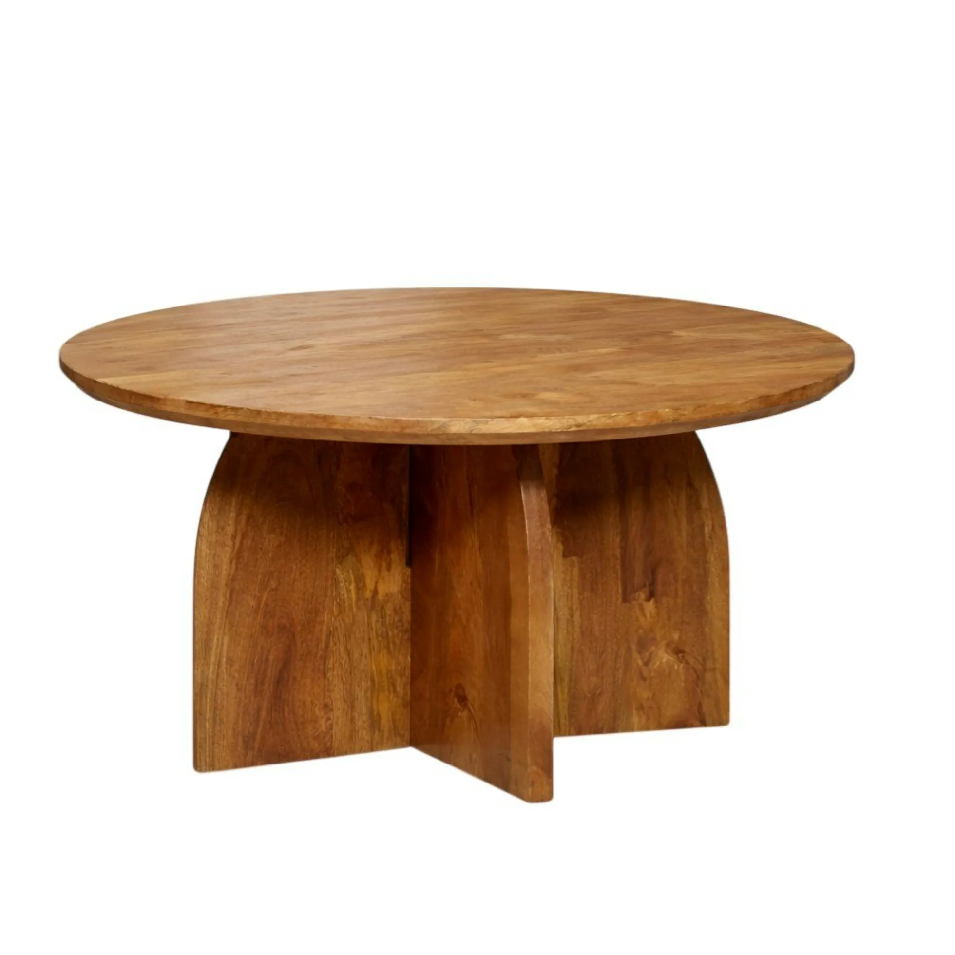 Table basse vintage en bois Ø70 cm CALDERA