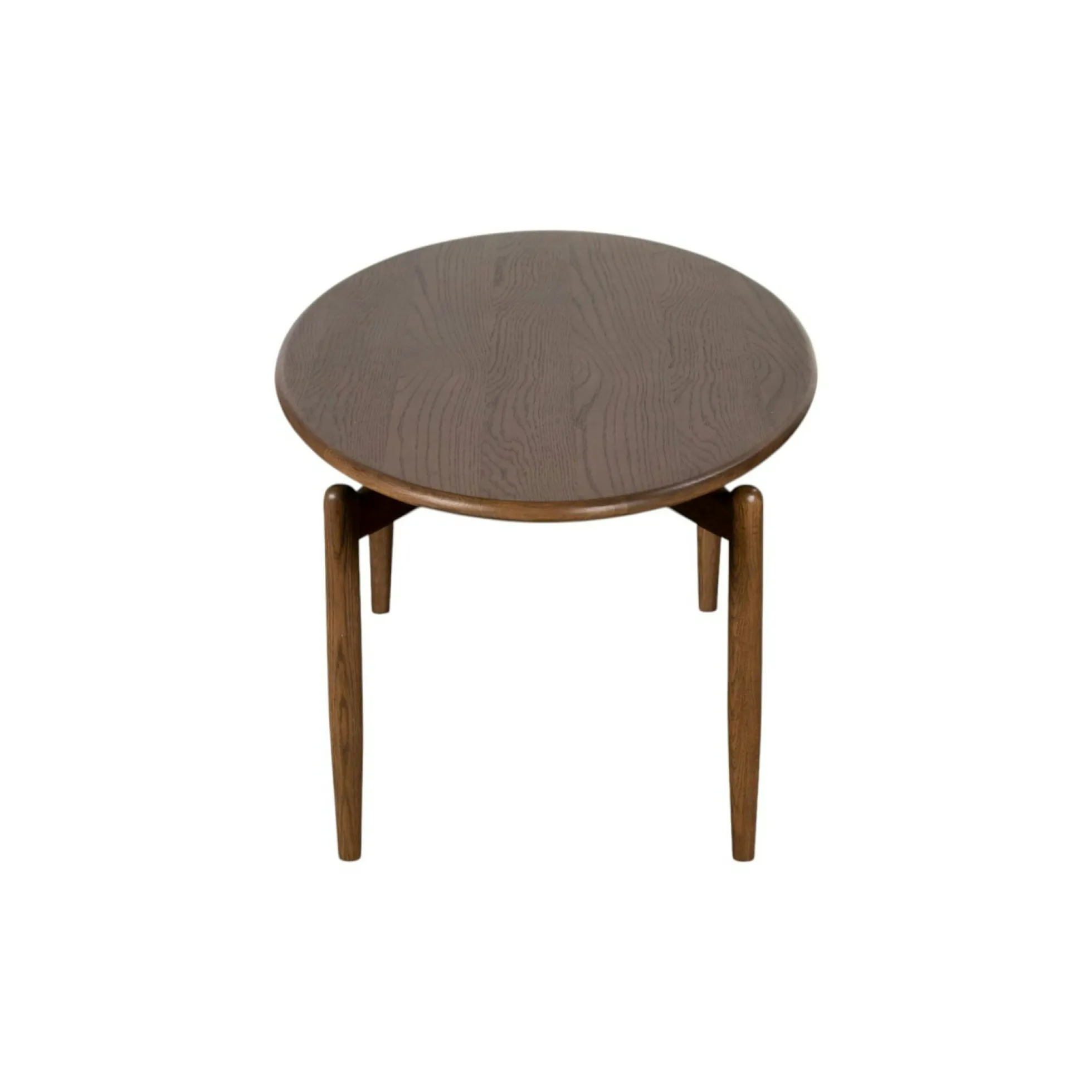 Table basse vintage en bois de chêne, forme ovale BRADFORD