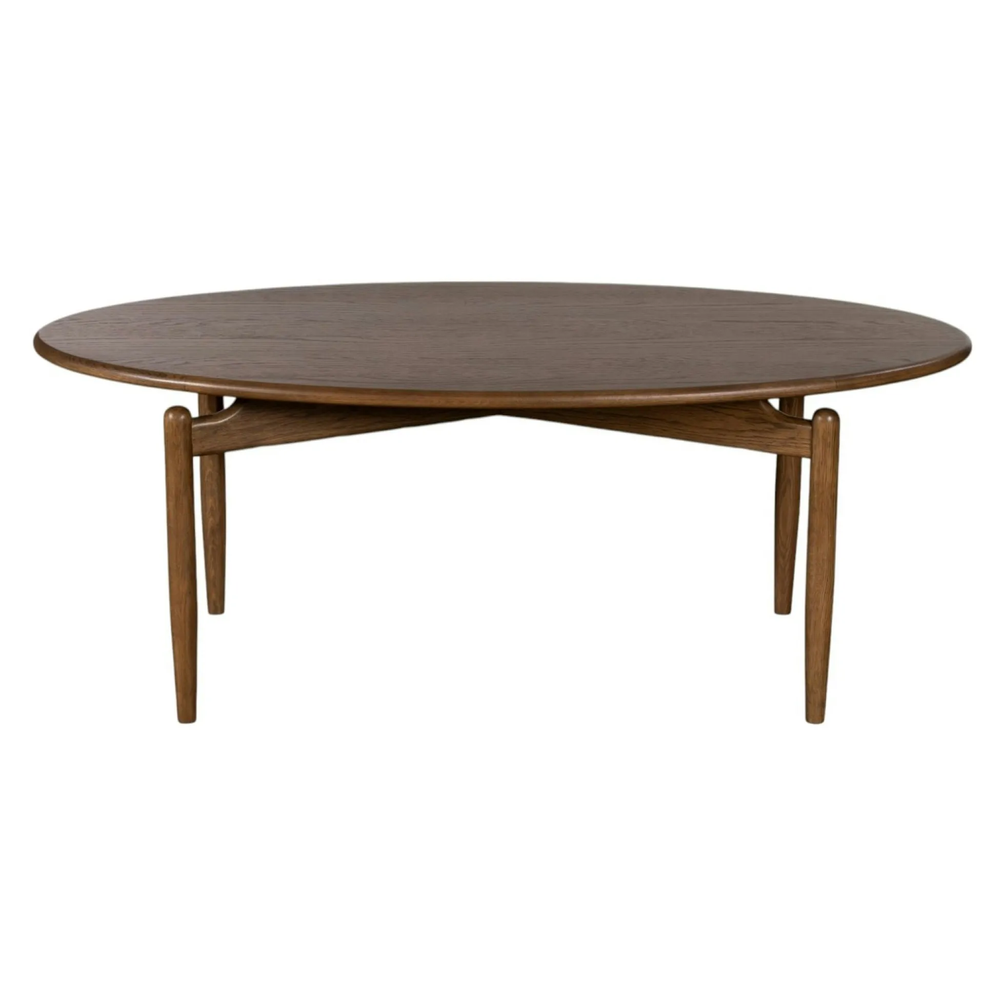 Table basse vintage en bois de chêne, forme ovale BRADFORD