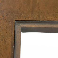 Table basse vitrée hévéa 100X50cm HELENA