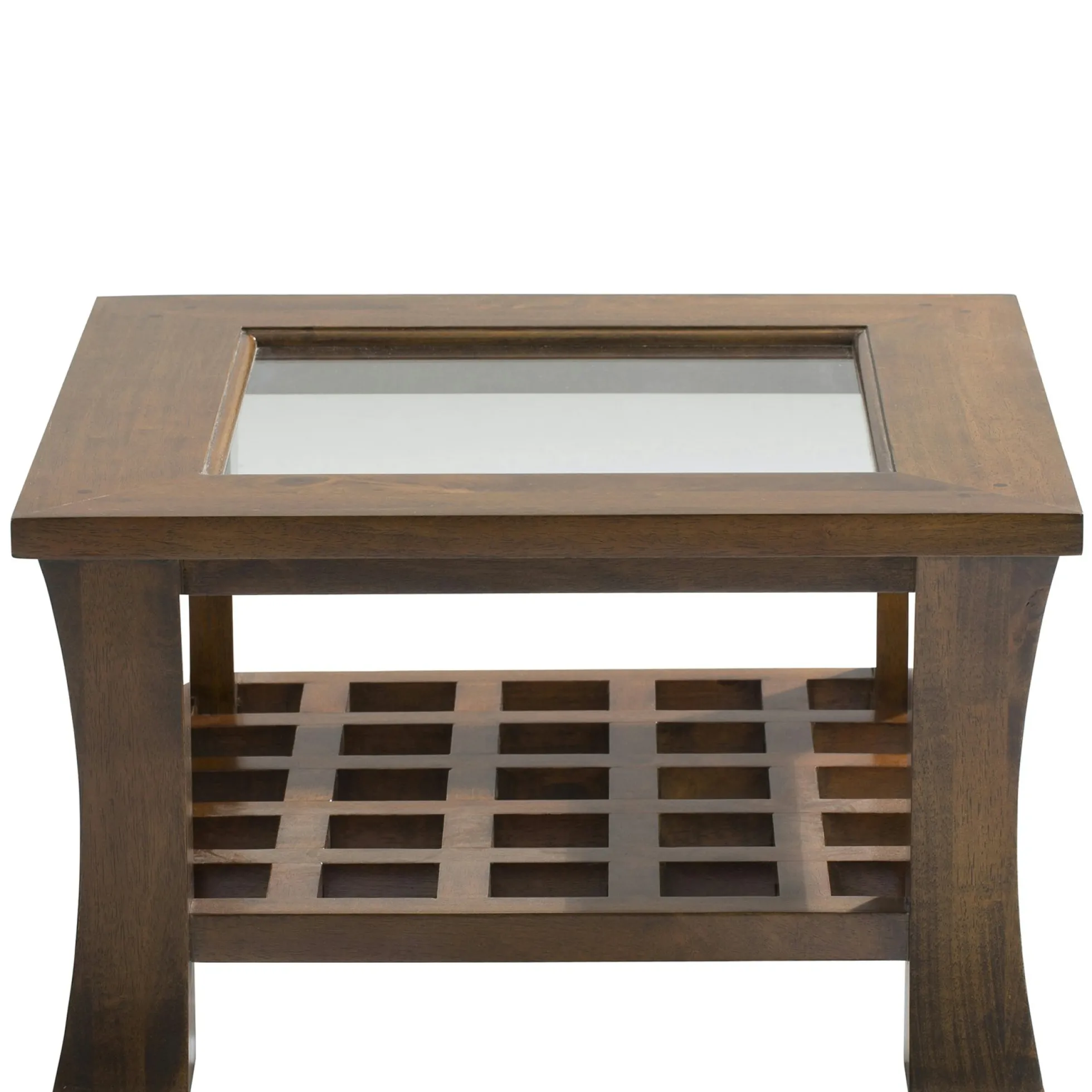 Table basse vitrée 60x60cm MAORI