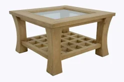 Table basse vitrée 60x60cm MAORI