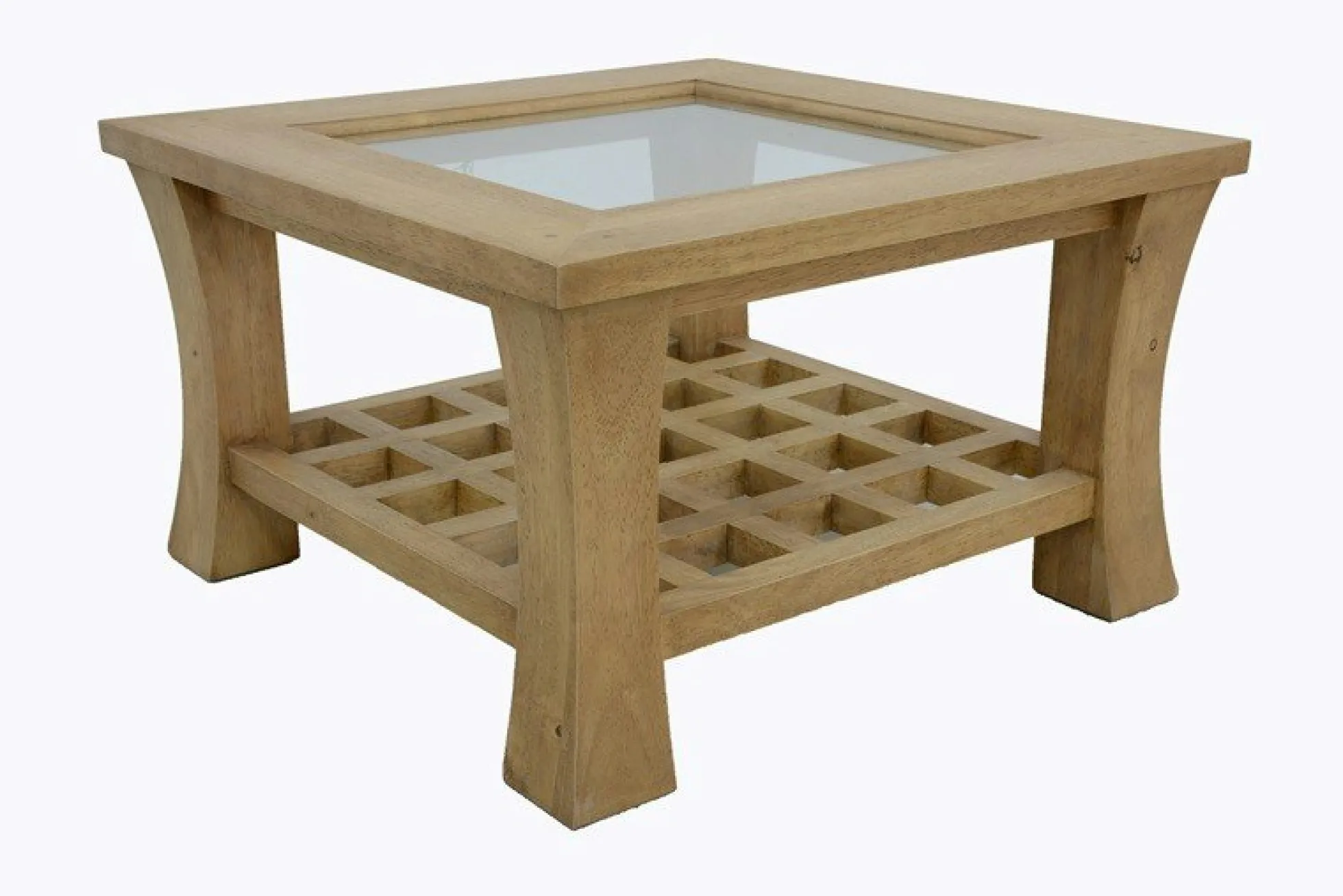 Table basse vitrée 60x60cm MAORI