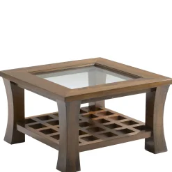 Table basse vitrée 60x60cm MAORI