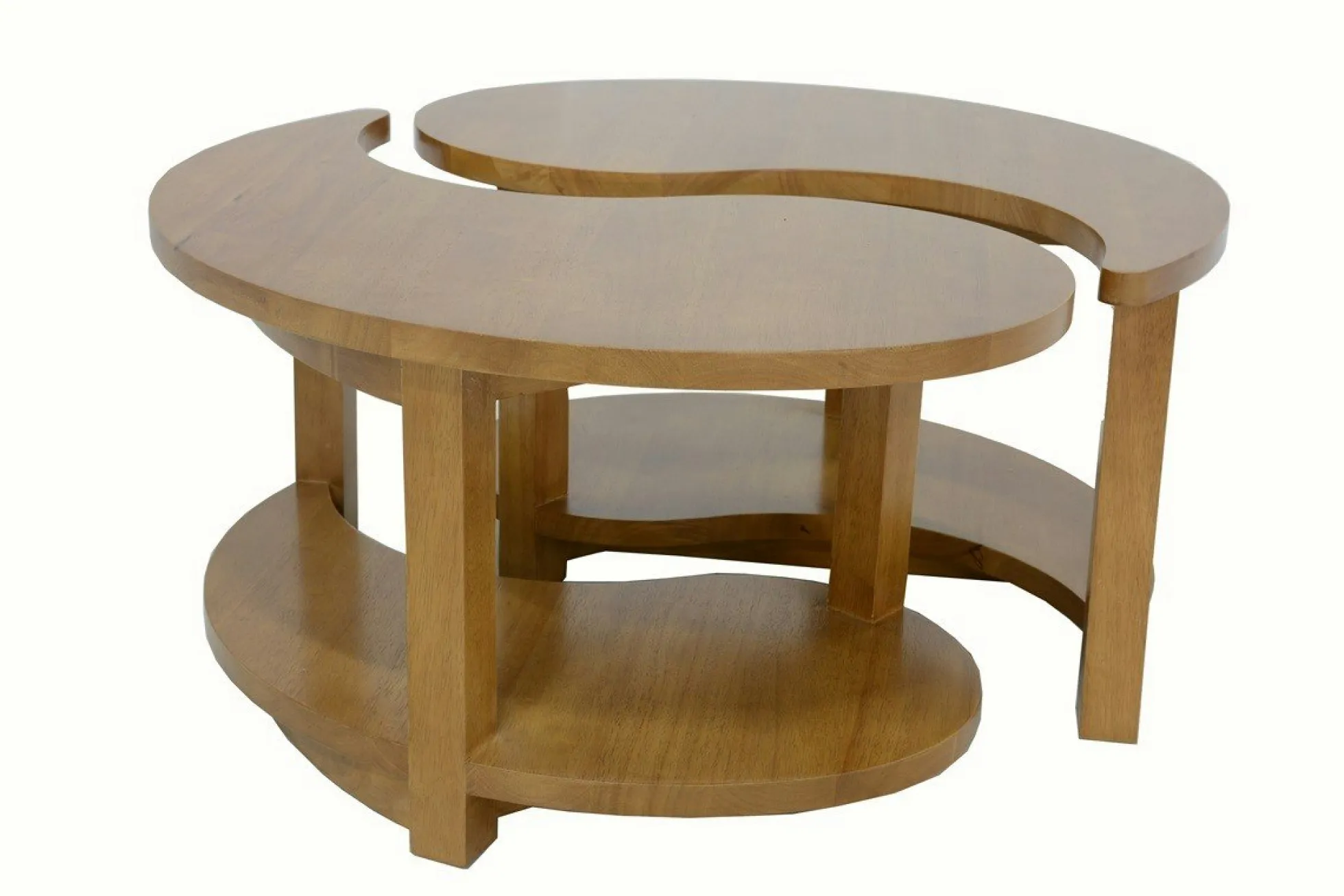 Table basse Ying Yang hévéa D80cm MAORI
